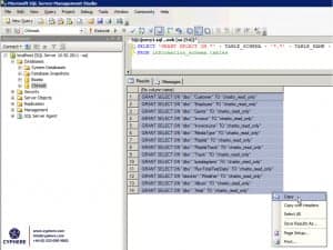 A screen shot of a computer screen displaying a secure SQL program on an SQL server.