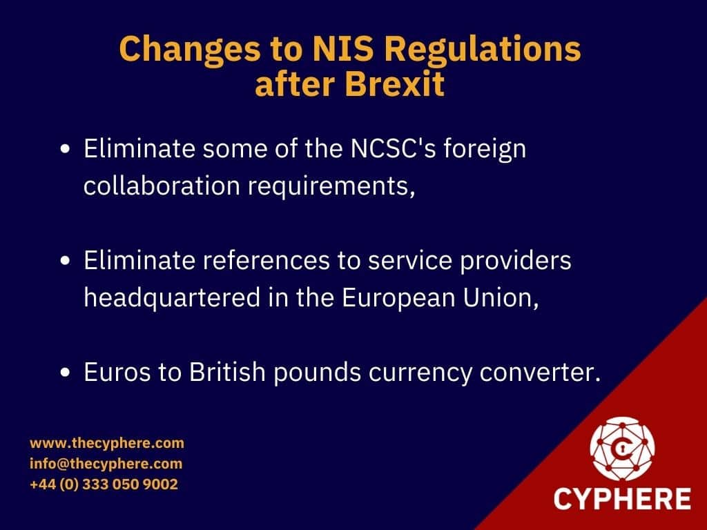 Brexit and the NIS Regulations