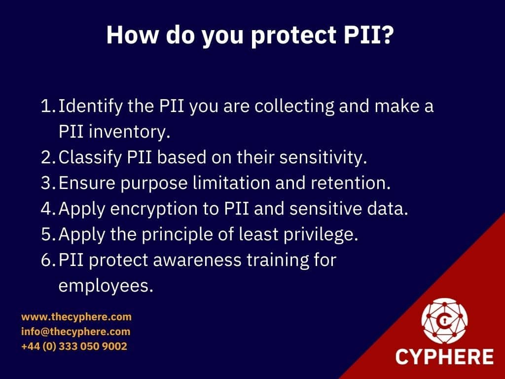 How do you protect PII 1