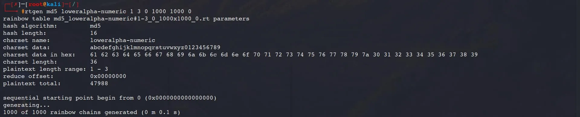 All You Wanted To Know About Rainbow Table Attacks 3 Generating rainbow tables using RainbowCrack 2