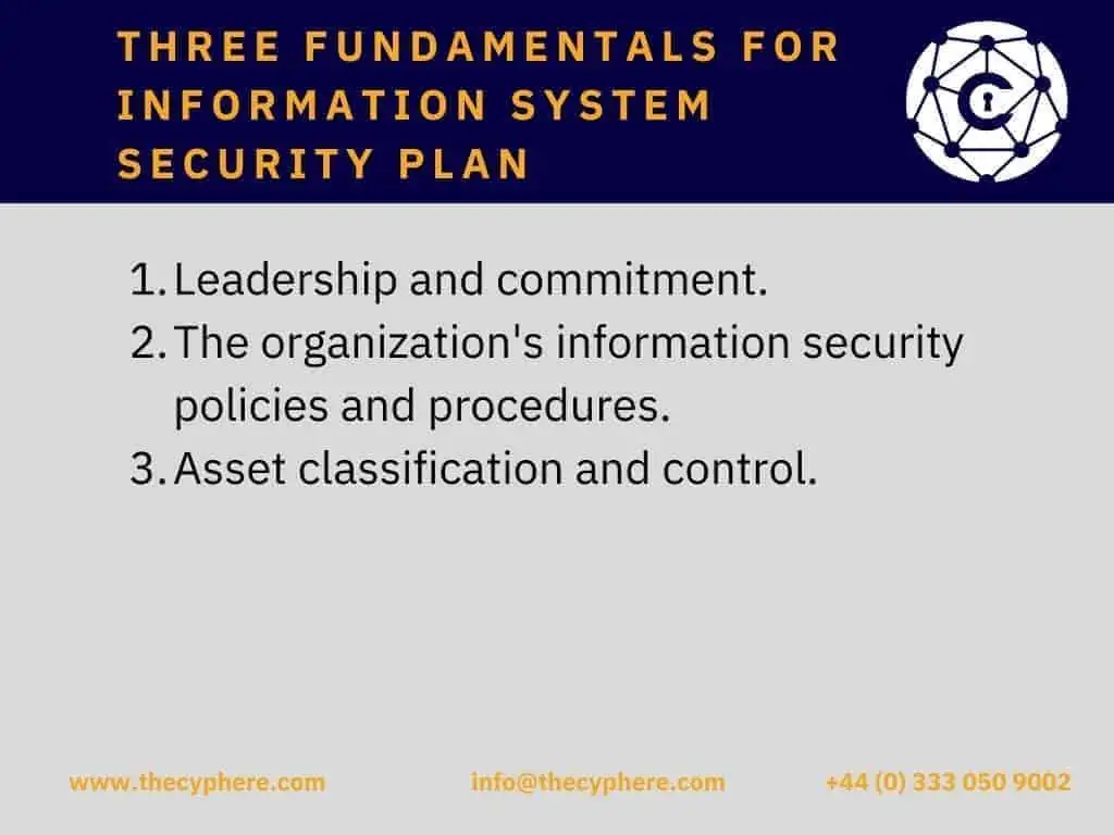 How to Establish Effective Information System Security Plans 1 Three fundamentals for information system security plan