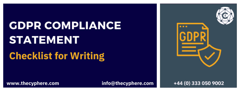 GDP compliance statement checklist for writing.
