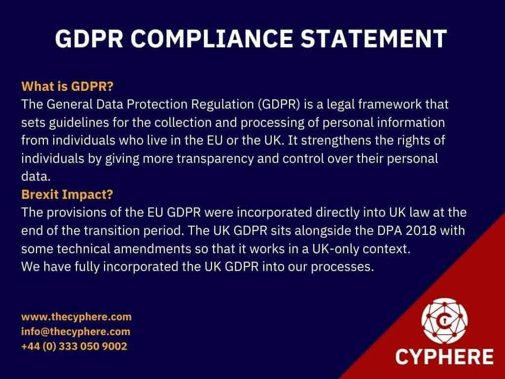 what is a GDPR compliance statement