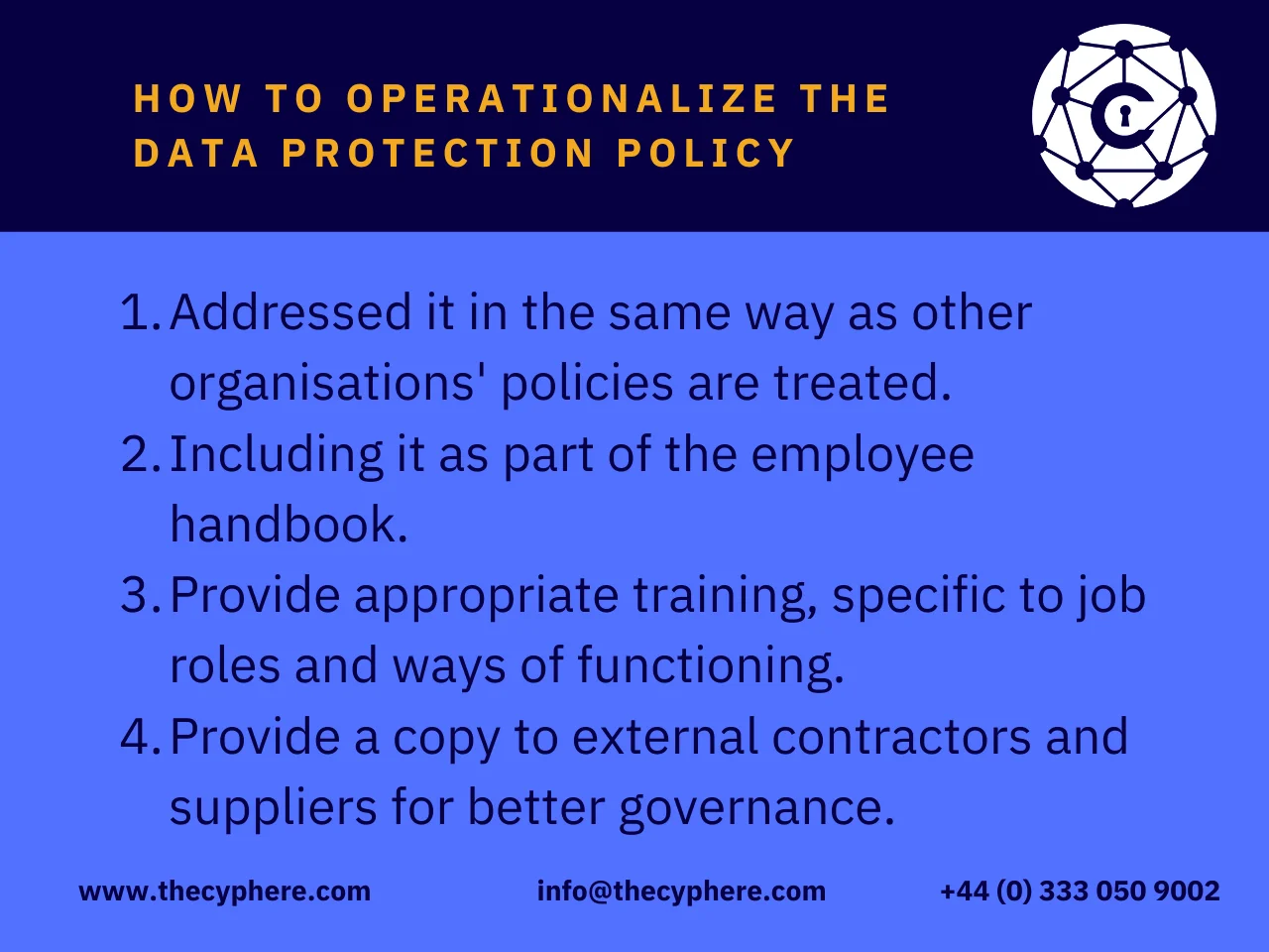 How to write a GDPR Data Protection Policy? Free Template 6 How to operationalize the data protection policy
