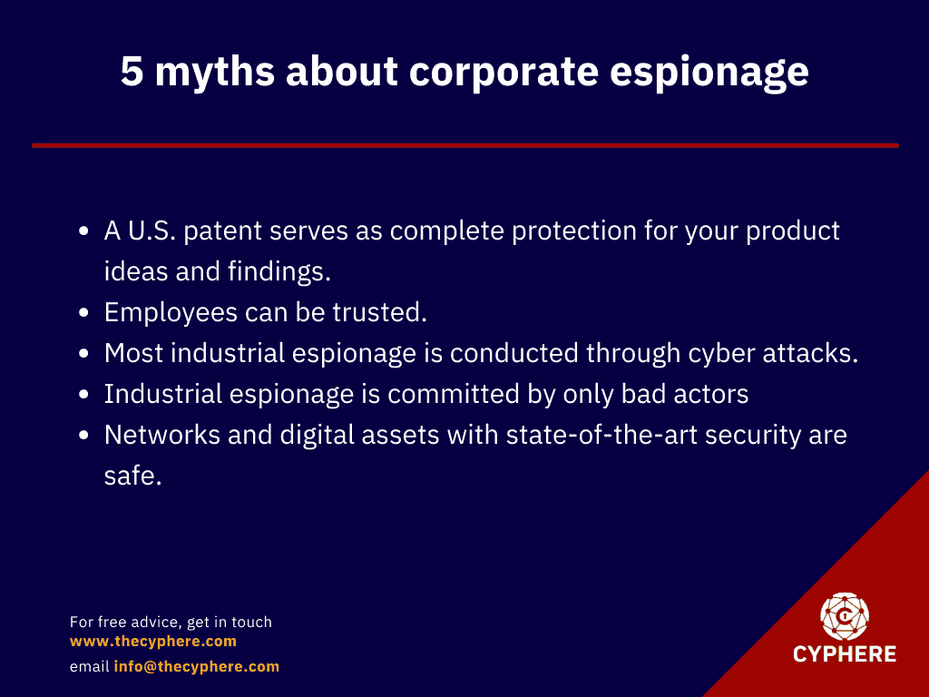 Debunking myths surrounding corporate espionage.