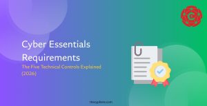 26 Certificate document with approval rosette symbolising Cyber Essentials requirements