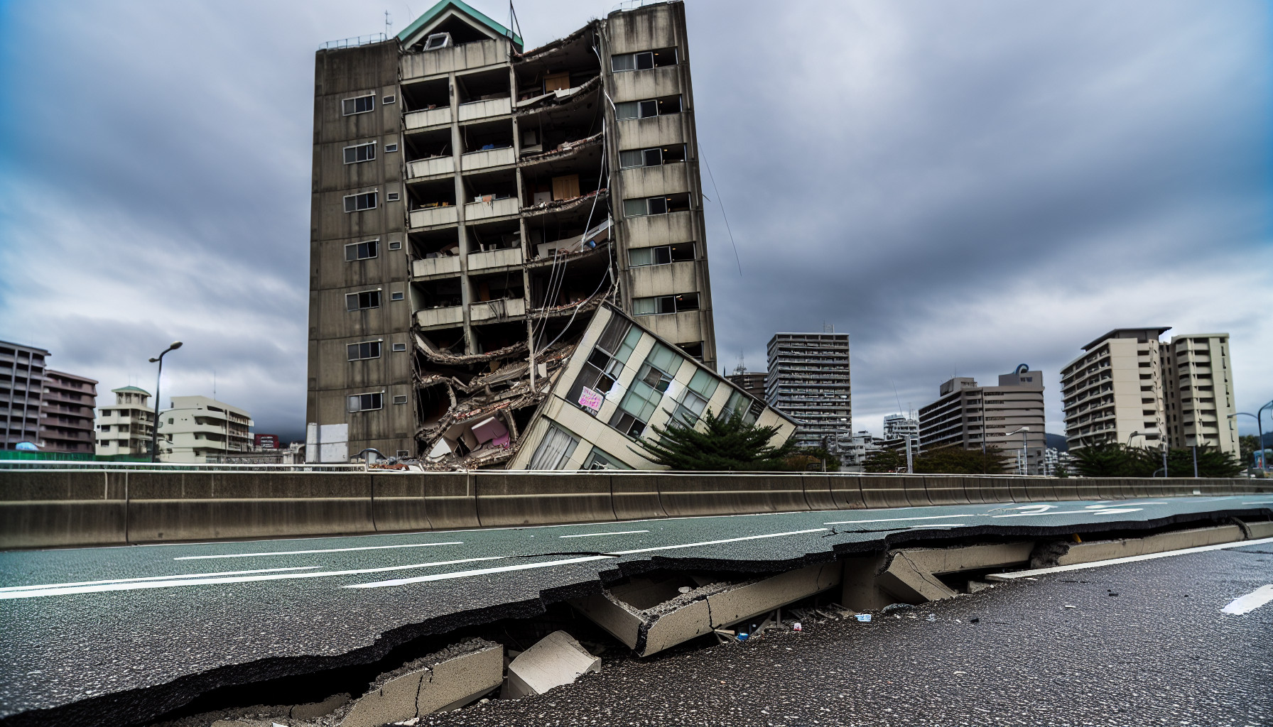 Earthquake-damaged facility