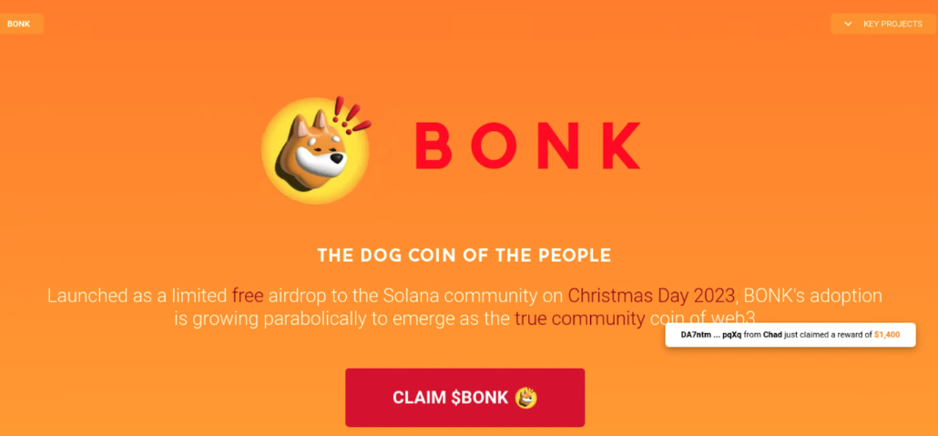 Major cyber attacks and data breaches of 2025 10 Sample BONK themed phishing page