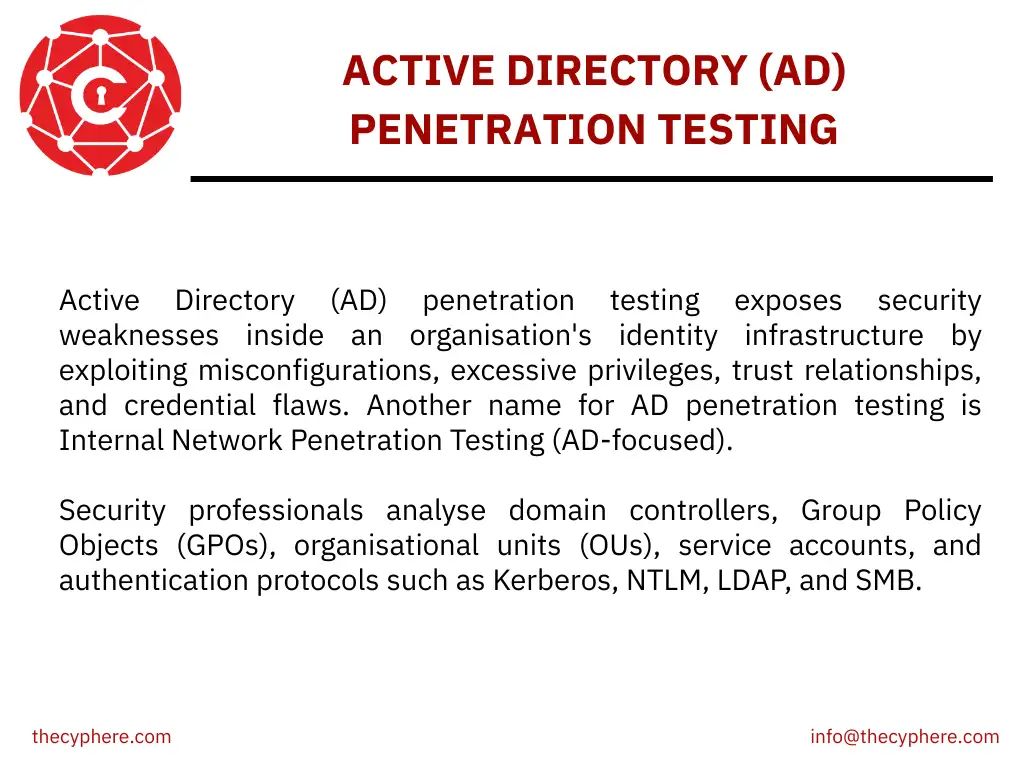 28 Types of Penetration Testing: Knowledge-Based, Target-Specific And Others 15 active directory penetration testing