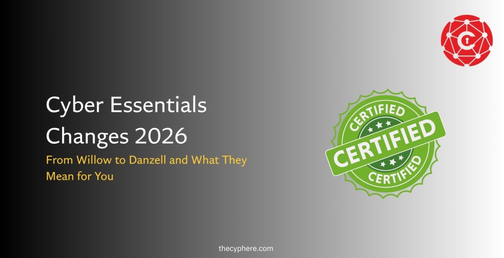 Green certified badge representing the Cyber Essentials Danzell update in 2026