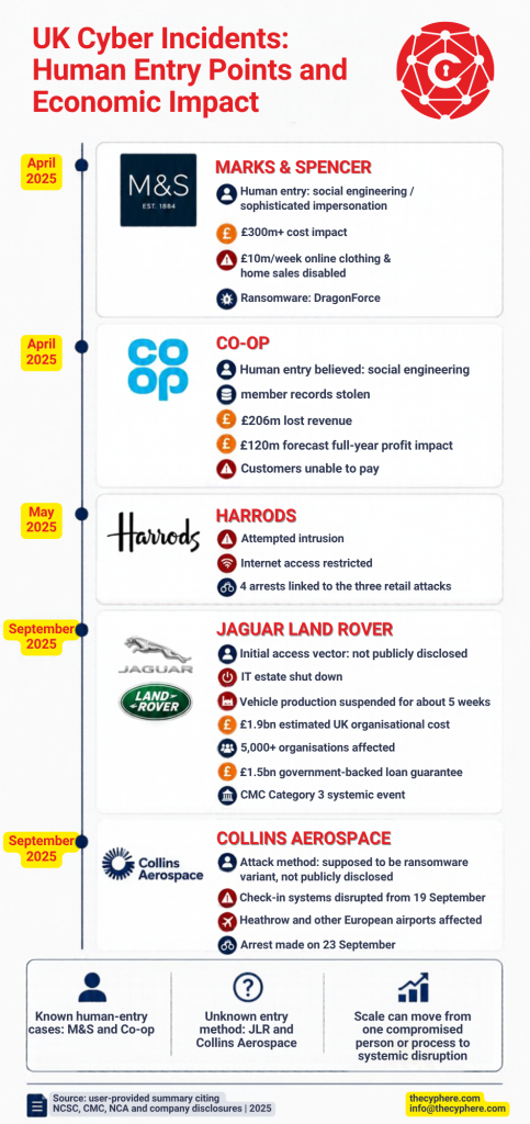 Social engineering statistics 2026: UK impersonation, vishing, BEC and deepfake data 2 UK Cyber Incidents - causes and economic impact - Infographic